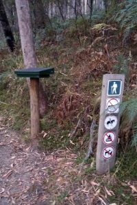 The book at the Bungalow Spur trail head