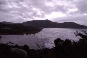 Looking back over Oberon Bay